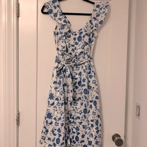 Gal meets glam blue and white dress